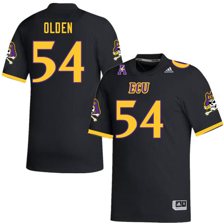 Men #54 Jayden Olden ECU Pirates College Football Jerseys Stitched-Black